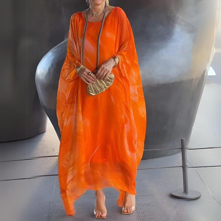 Sophie | Women's Long Sleeve Maxi Dress Flowing Round Neck Evening Dress 8