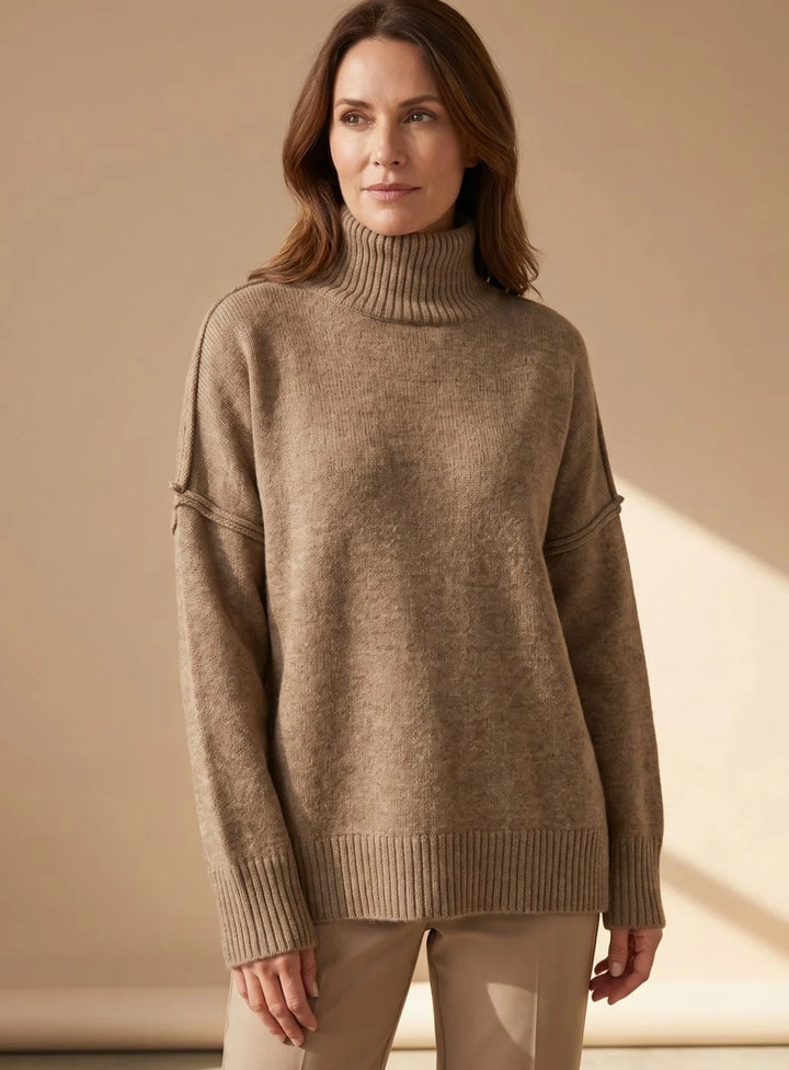 Sophie | Women's Oversized Turtleneck Knit Lounge Set Wide Leg 1