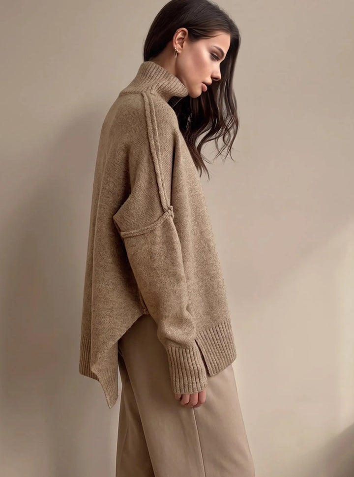 Sophie | Women's Oversized Turtleneck Knit Lounge Set Wide Leg 2