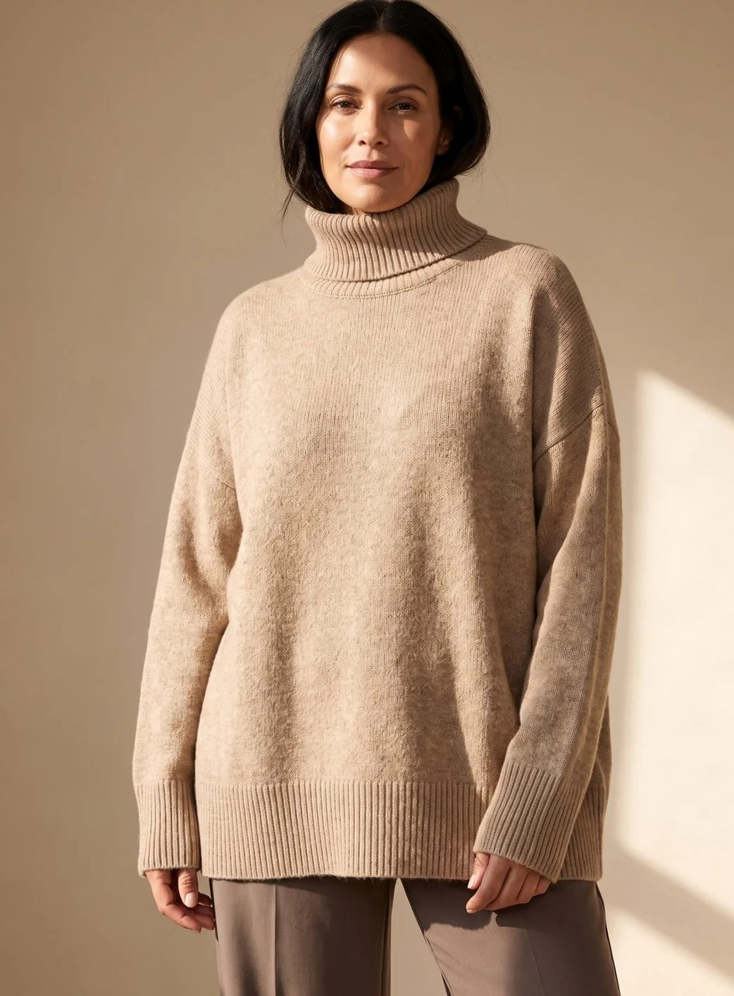 Sophie | Women's Oversized Turtleneck Knit Lounge Set Wide Leg 3