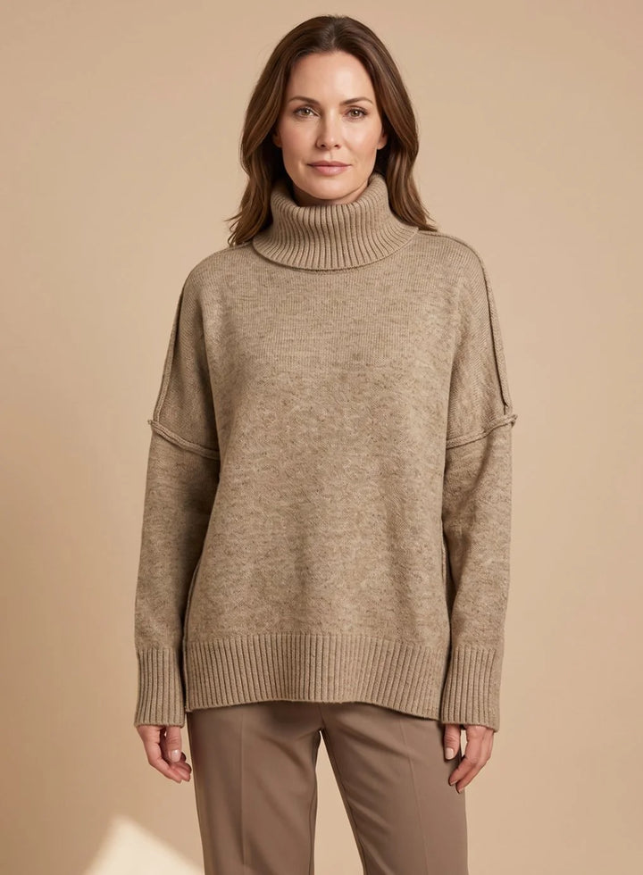 Sophie | Women's Oversized Turtleneck Knit Lounge Set Wide Leg 4