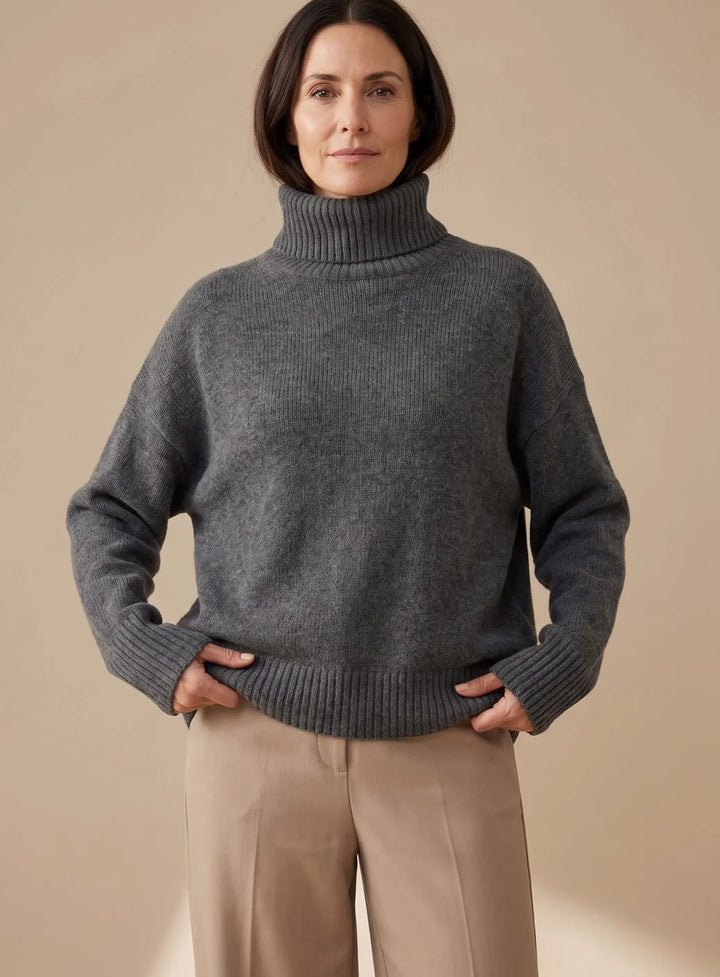 Sophie | Women's Oversized Turtleneck Knit Lounge Set Wide Leg 6