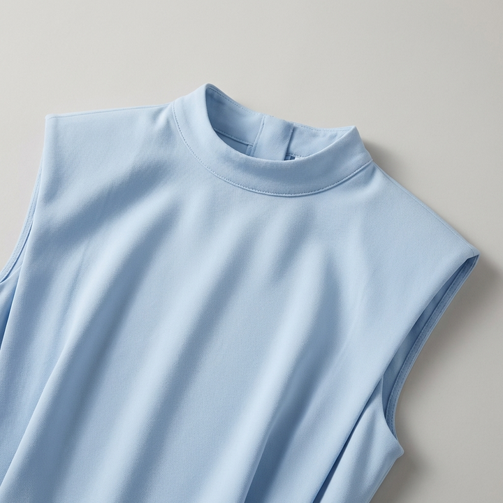 Sophisticated Round Neck Midi Dress for Versatile Elegance 2