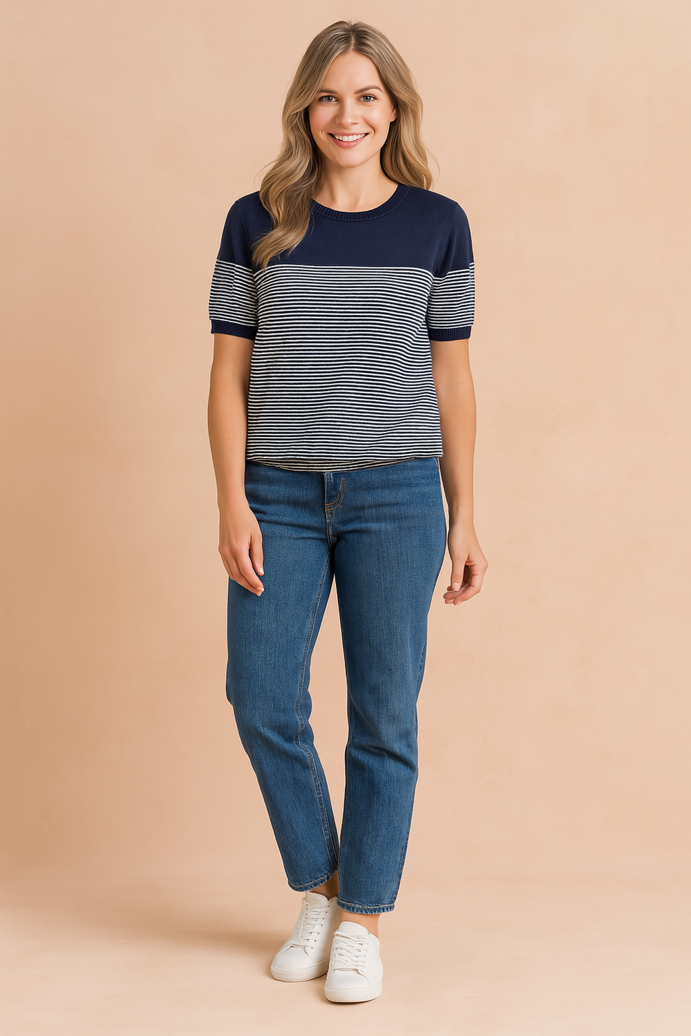 Striped Short Sleeve Top for Women - Timeless Classic Style 1