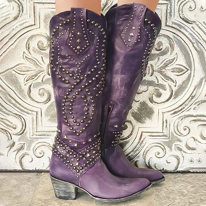 Stylish Knee-High Orthopedic Boots for Women - Comfortable Mid Block Heel 0