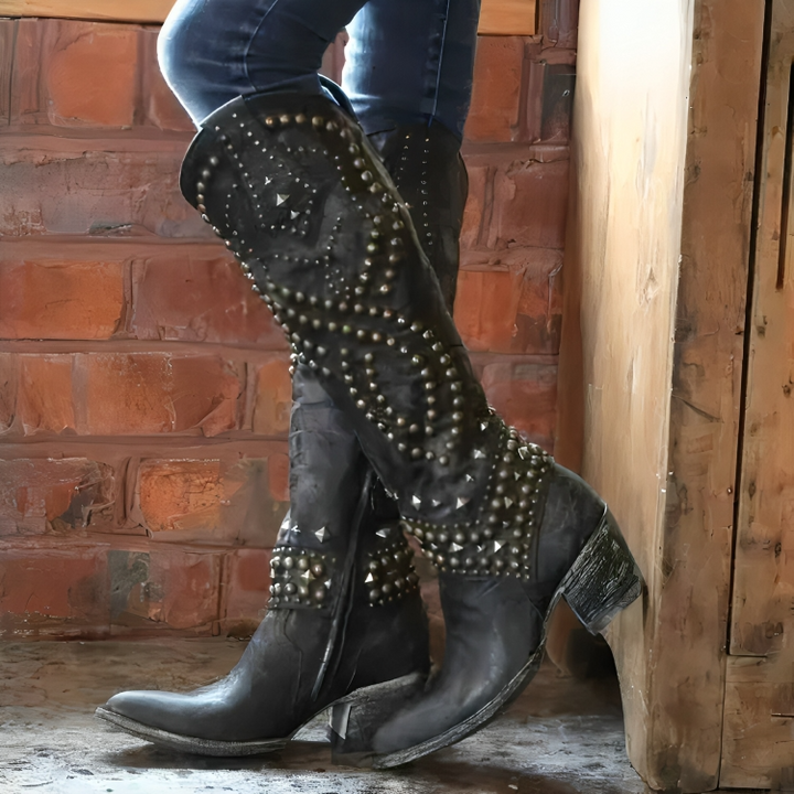 Stylish Knee-High Orthopedic Boots for Women - Comfortable Mid Block Heel 2