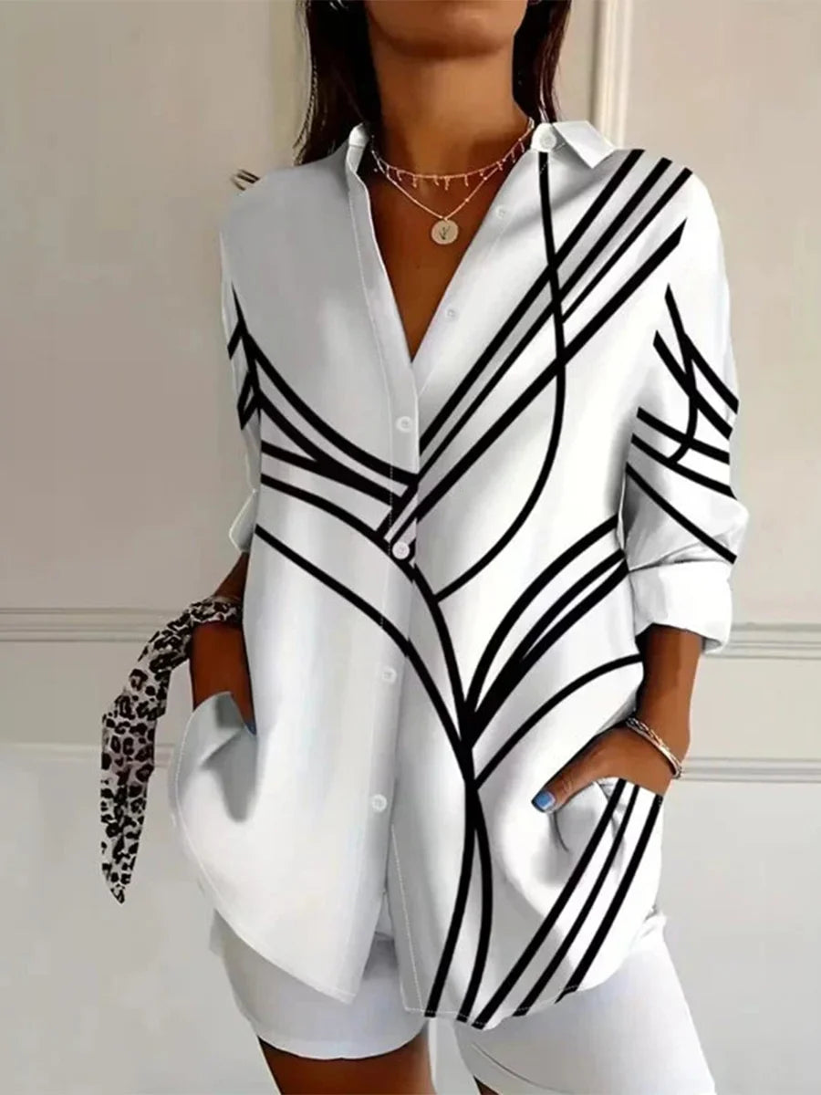 Vintage Casual Long Sleeve Blouse for Effortless Everyday Style 0