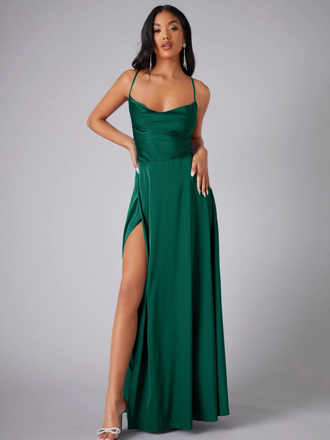 Floral Maxi Dress for Women - Elegant Long Dress with Leg Slit for Summer Events