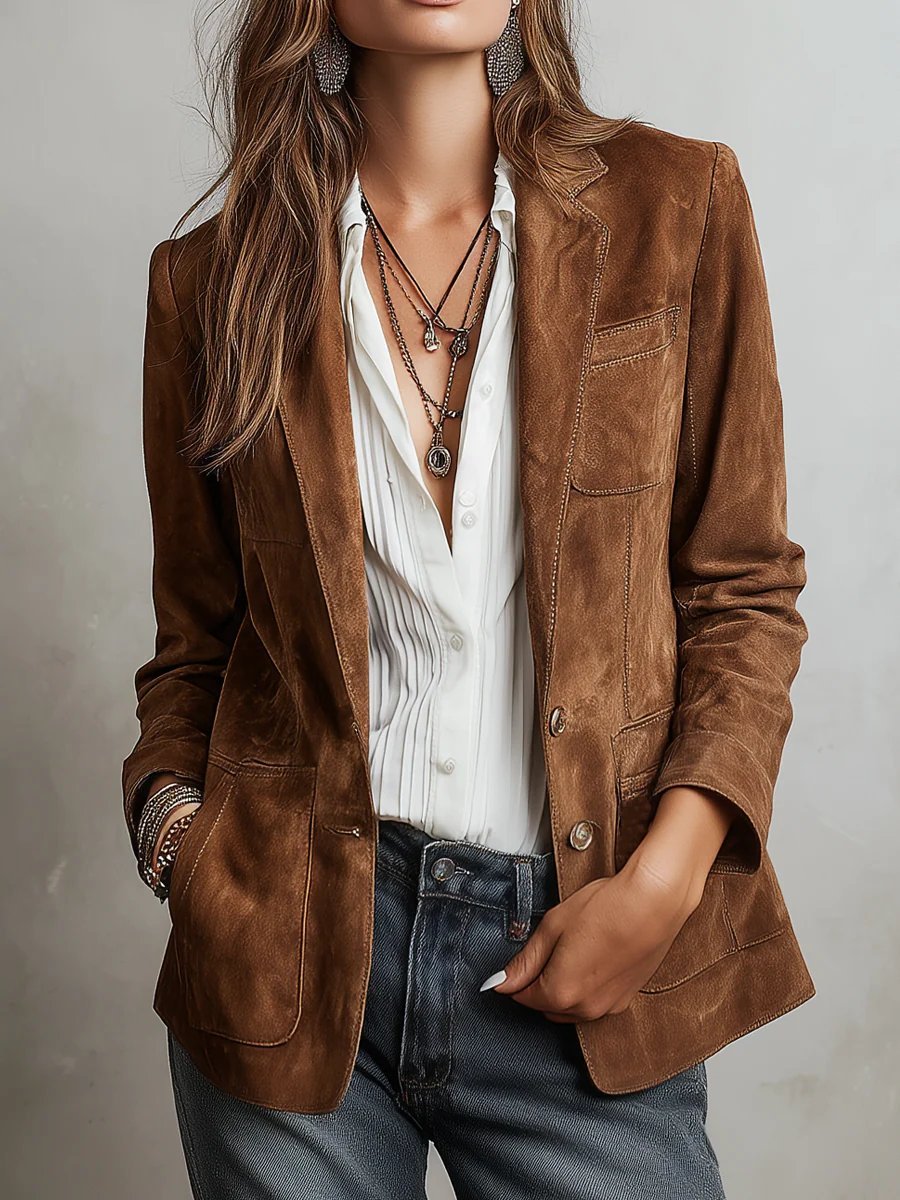 Women's Blazer, Tailored Cardigan with Button Placket, Elegant Fit for Office and Casual Wear 1