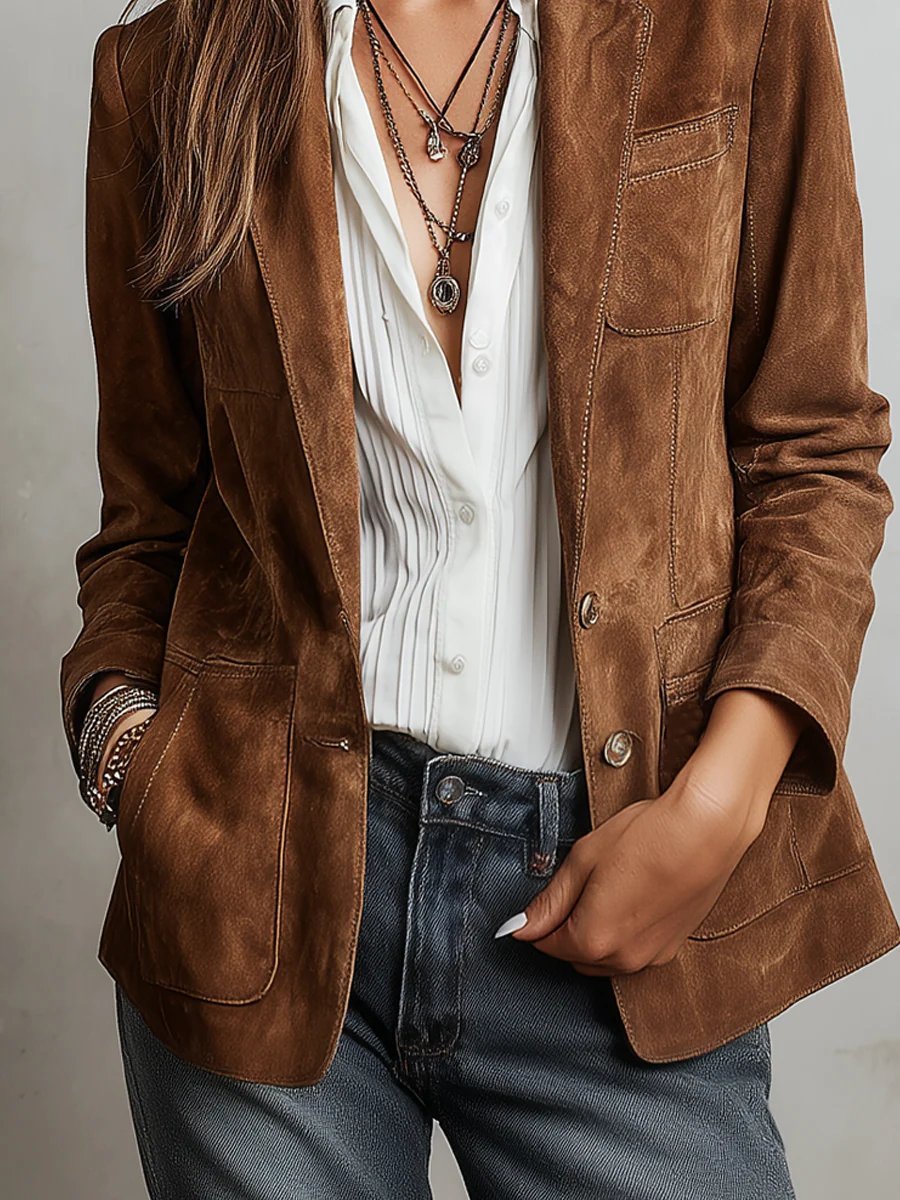 Women's Blazer, Tailored Cardigan with Button Placket, Elegant Fit for Office and Casual Wear 4