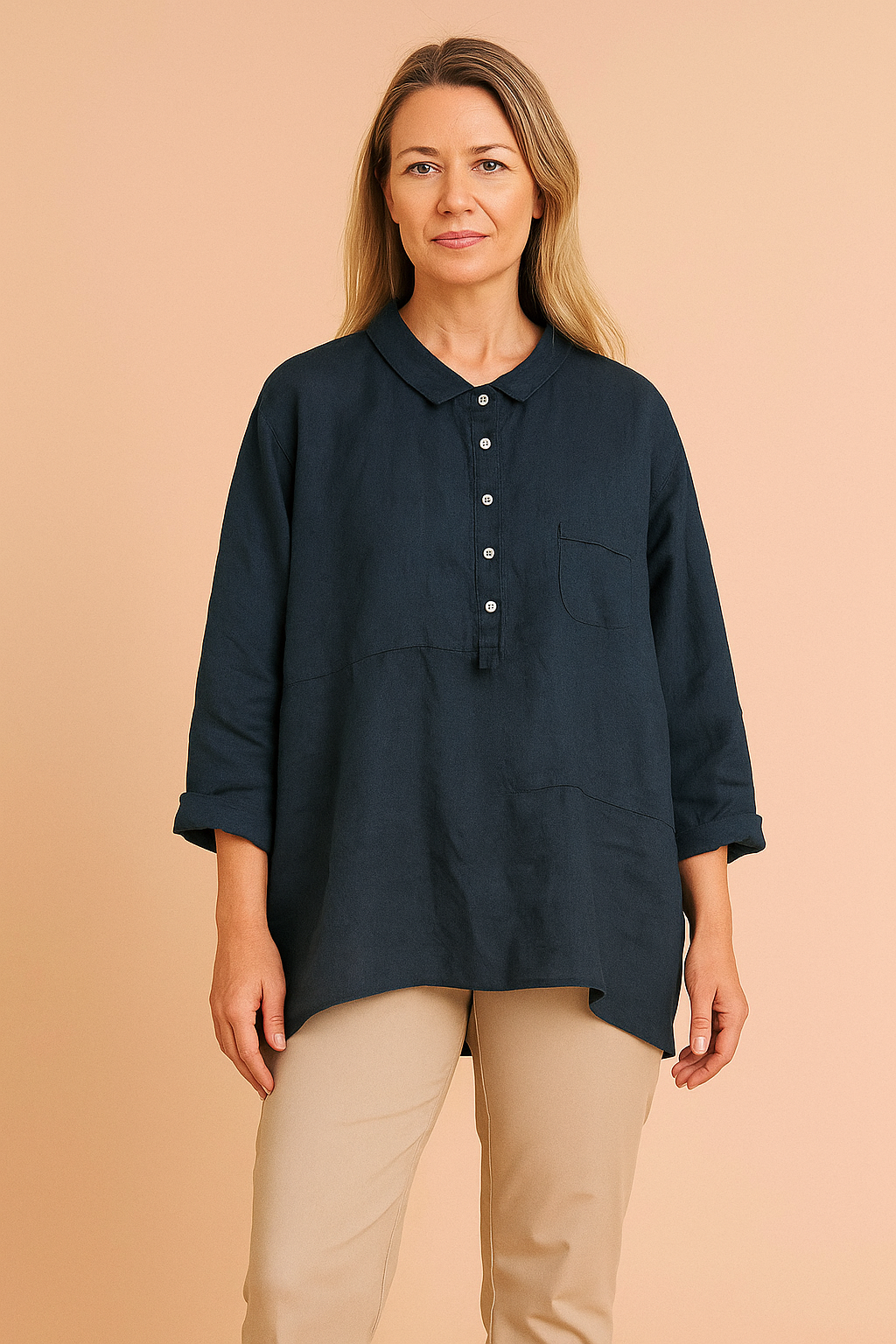Women's Casual Loose Blouse with Button Closure - Perfect Summer Tops for Women 1