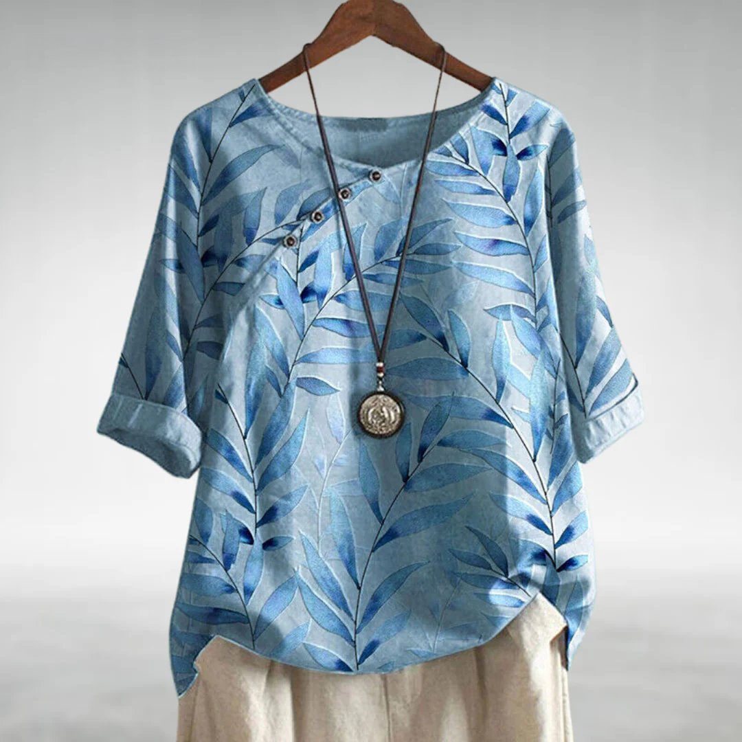 Women's Casual Printed Blouse with 3/4 Sleeves for Effortless Style 0