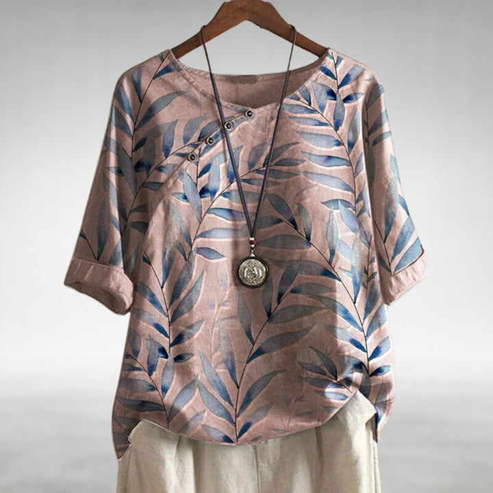 Women's Casual Printed Blouse with 3/4 Sleeves for Effortless Style 1