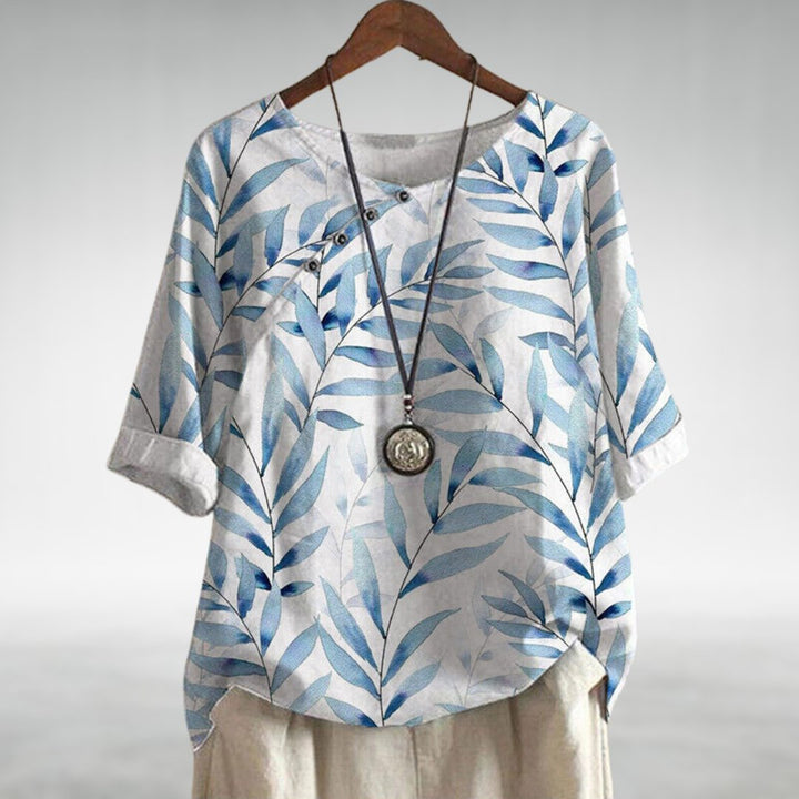 Women's Casual Printed Blouse with 3/4 Sleeves for Effortless Style 2