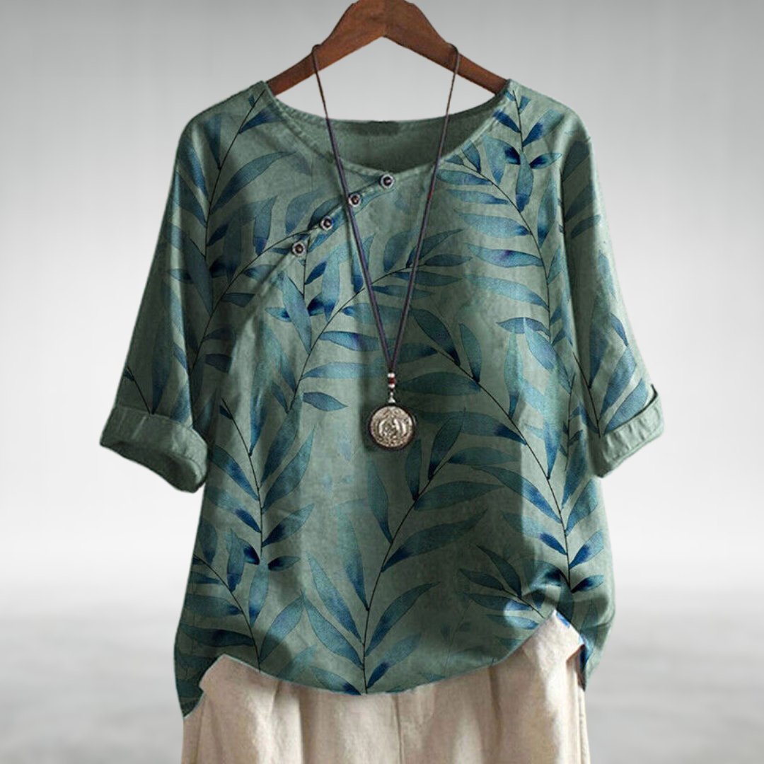 Women's Casual Printed Blouse with 3/4 Sleeves for Effortless Style 3