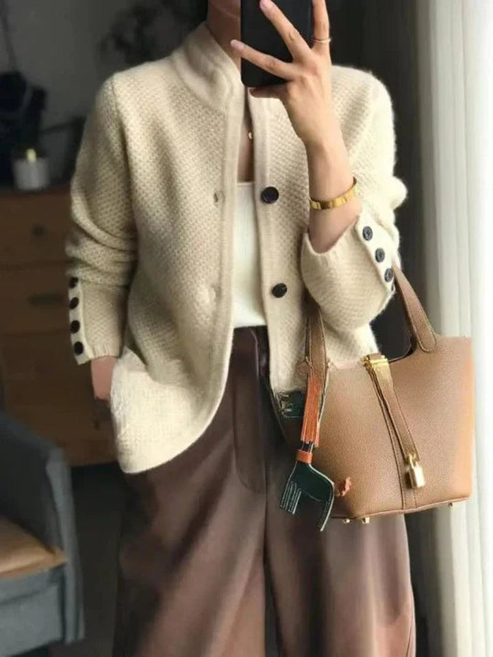 Women's Classic Button Placket Cardigan Soft Knit Sweater 0