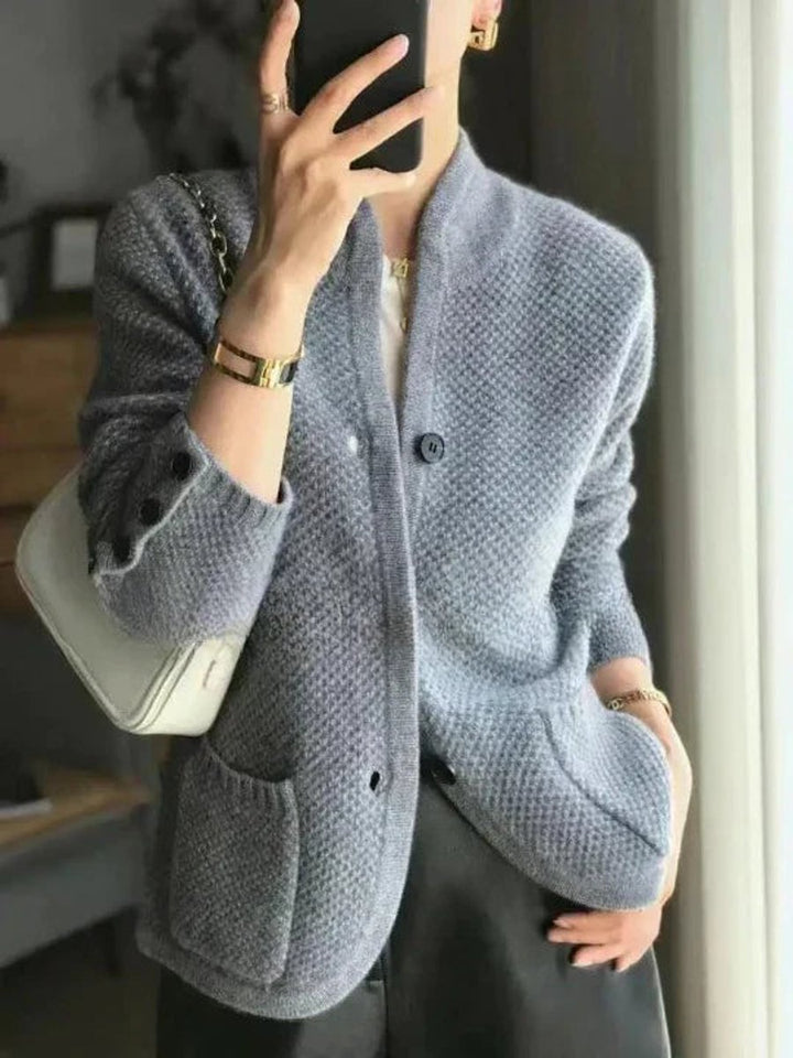Women's Classic Button Placket Cardigan Soft Knit Sweater 1