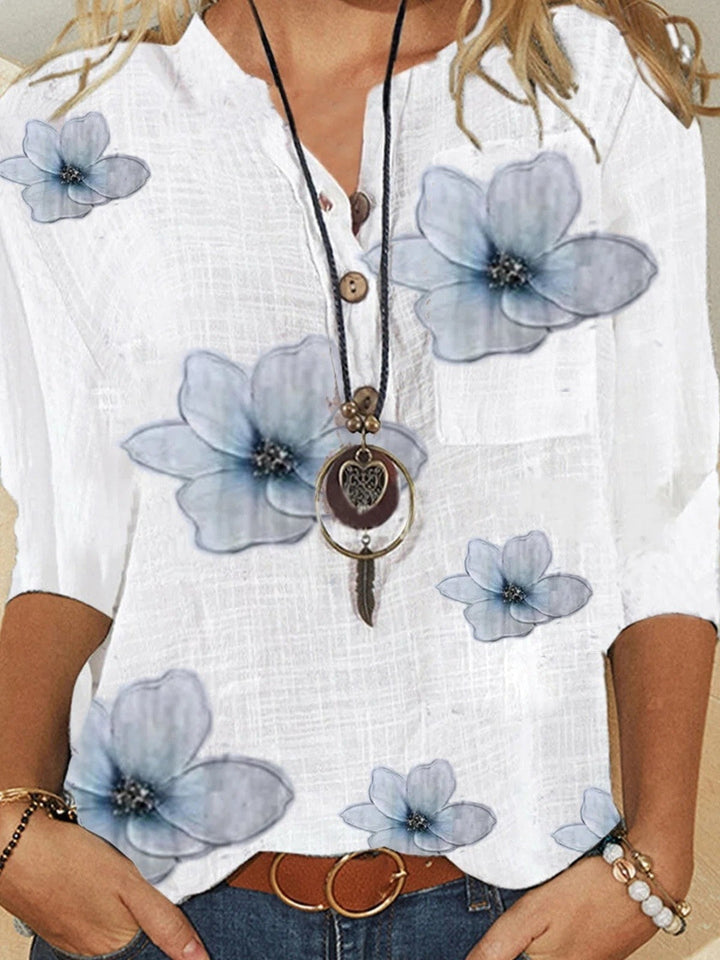 Women's Floral Print Button-Front Casual Blouse for Everyday Elegance 1