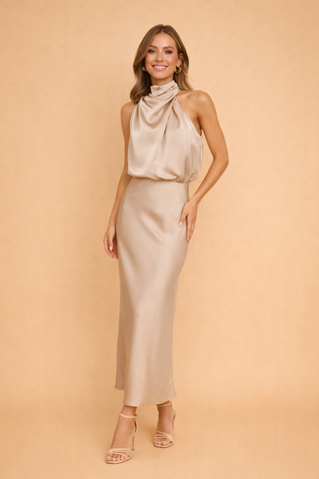 Women's Formal Midi Dress - Elegant Asymmetrical Cocktail Dress for Special Occasions 1