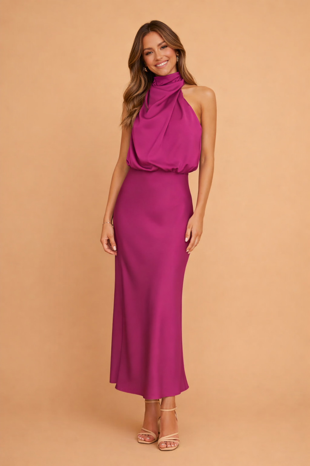 Women's Formal Midi Dress - Elegant Asymmetrical Cocktail Dress for Special Occasions 3