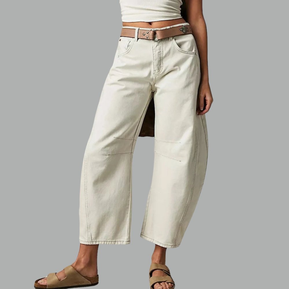 Women’s High-Waist Barrel-Leg Relaxed-Fit Jeans Light Acid Wash 4