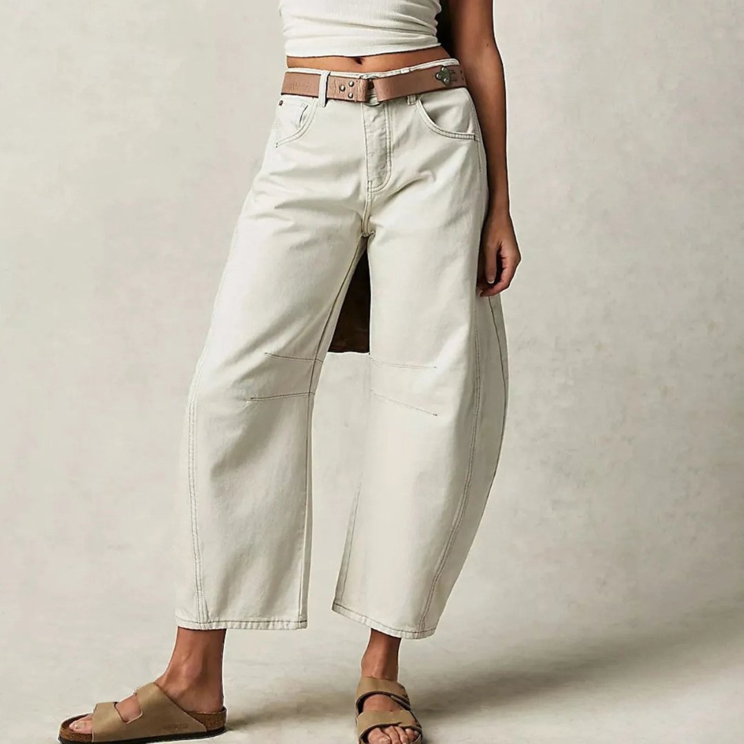 Women’s High-Waist Barrel-Leg Relaxed-Fit Jeans Light Acid Wash 6