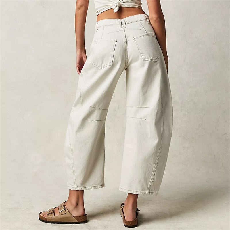 Women’s High-Waist Barrel-Leg Relaxed-Fit Jeans Light Acid Wash 8