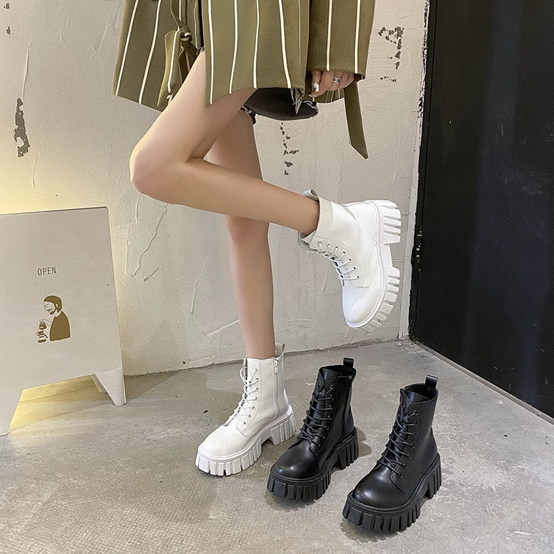 Women's Leather Ankle Boots Stylish Casual Footwear 2