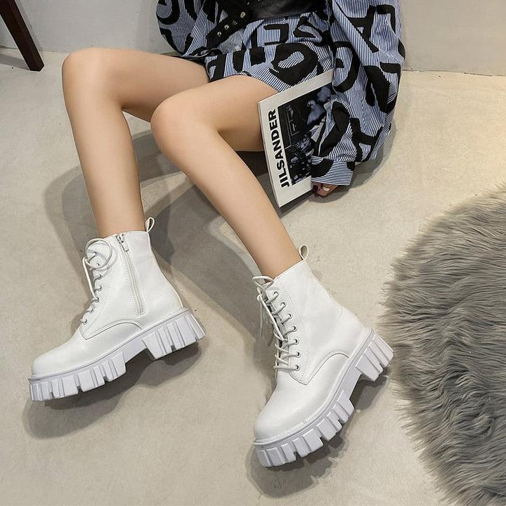 Women's Leather Ankle Boots Stylish Casual Footwear 3