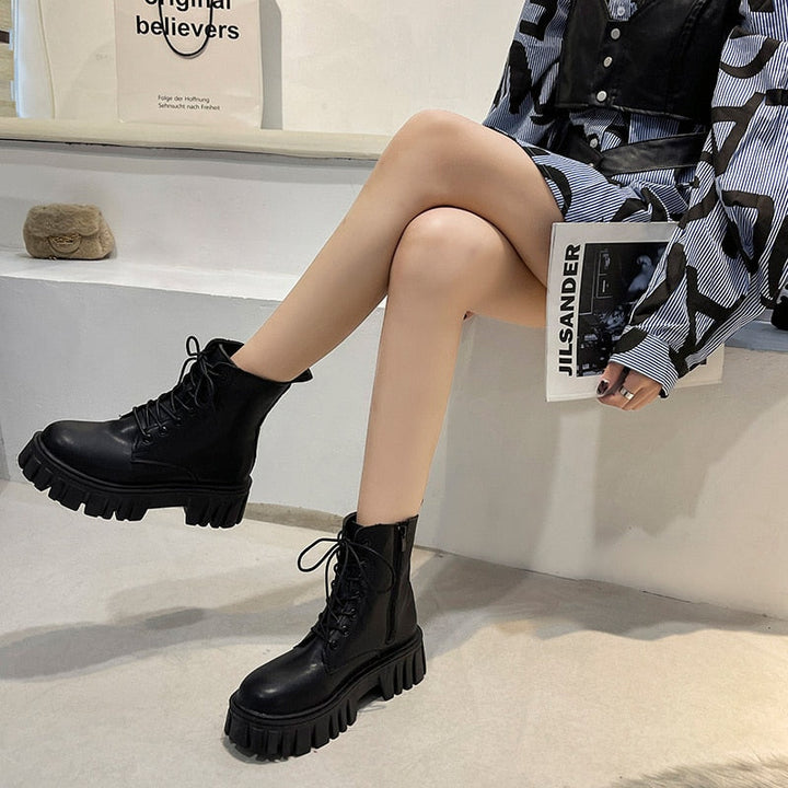 Women's Leather Ankle Boots Stylish Casual Footwear 4