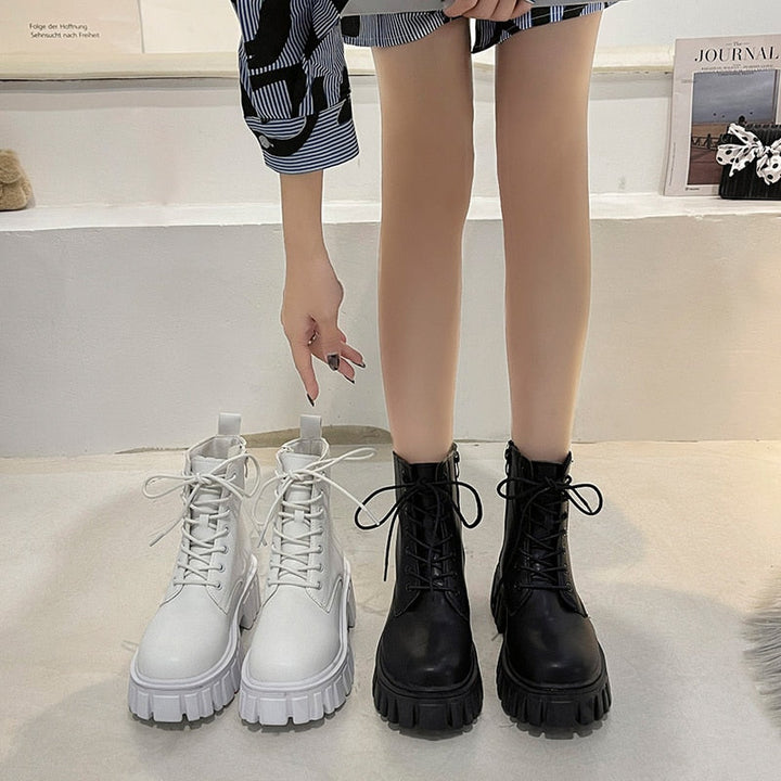 Women's Leather Ankle Boots Stylish Casual Footwear 5