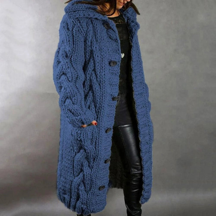 Women's Long Cardigan Sweater - Warm Knitted Layering Cardigan for Cozy Winter Style 0