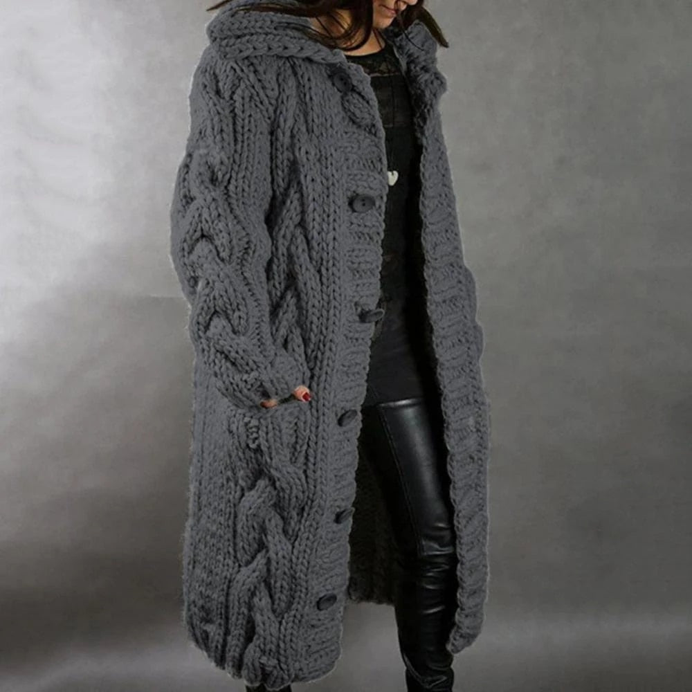 Women's Long Cardigan Sweater - Warm Knitted Layering Cardigan for Cozy Winter Style 2