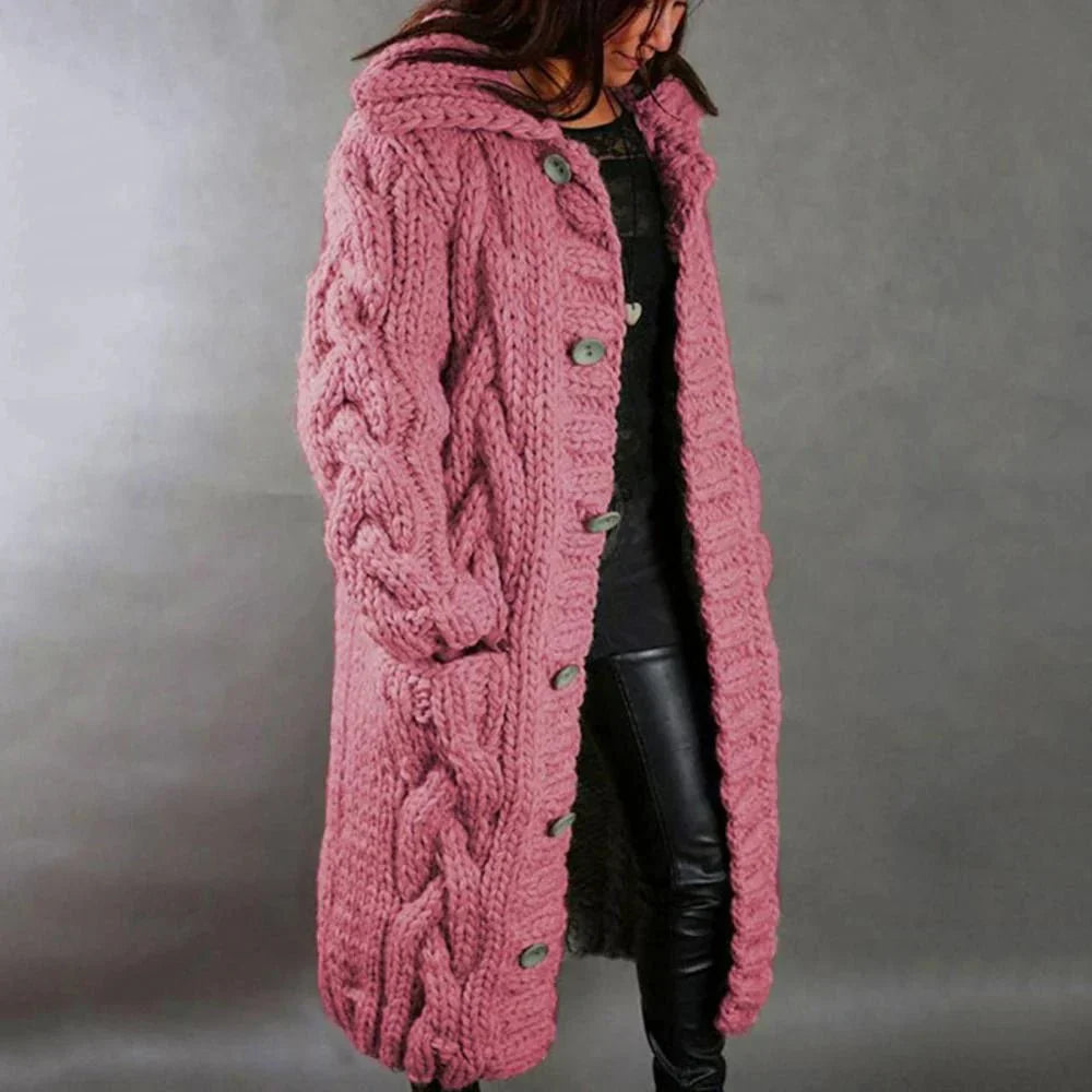 Women's Long Cardigan Sweater - Warm Knitted Layering Cardigan for Cozy Winter Style 3
