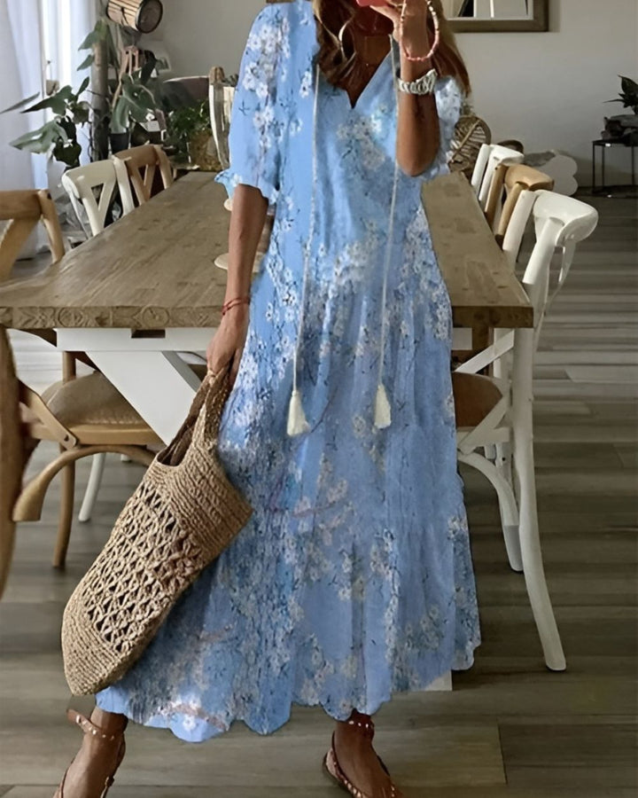 Women's Maxi Dress with Tassel Tie Front - Boho Style for Summer 3