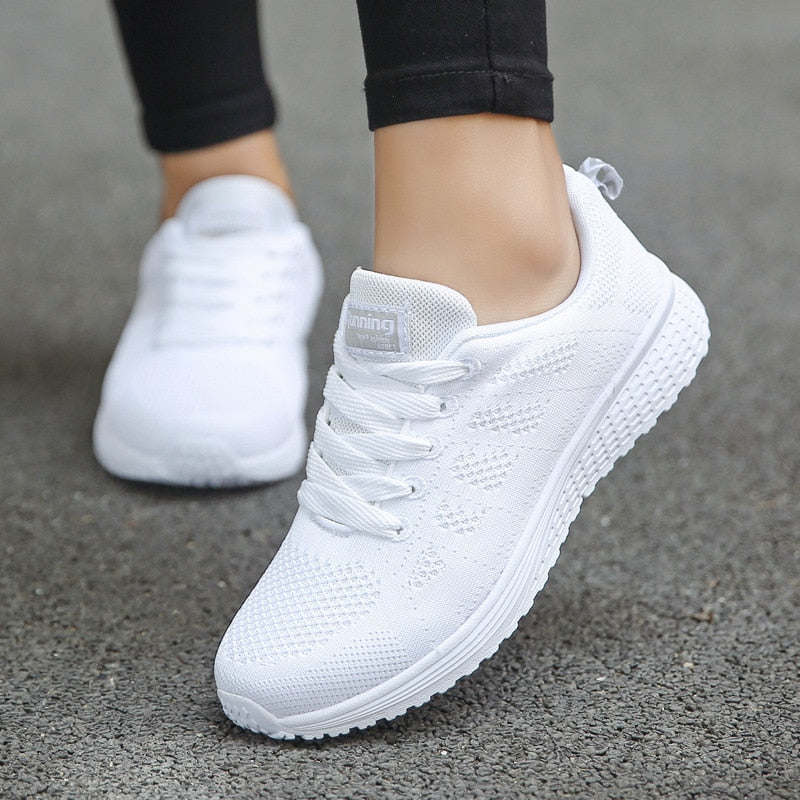 Women's Orthopedic Sneakers with Arch Support - Best Walking Shoes for Women, Stylish Slip On Sneakers, Comfortable White Sneakers 1