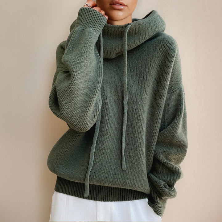 Women's Oversized Hooded Turtleneck Sweater for Casual and Cozy Style 0