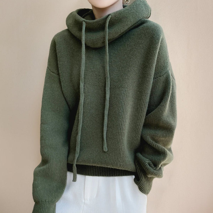 Women's Oversized Hooded Turtleneck Sweater for Casual and Cozy Style 1