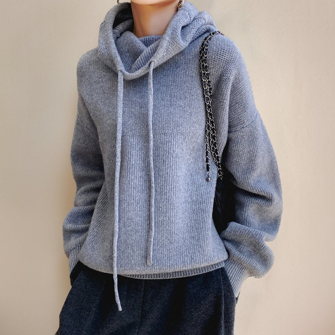 Women's Oversized Hooded Turtleneck Sweater for Casual and Cozy Style 2