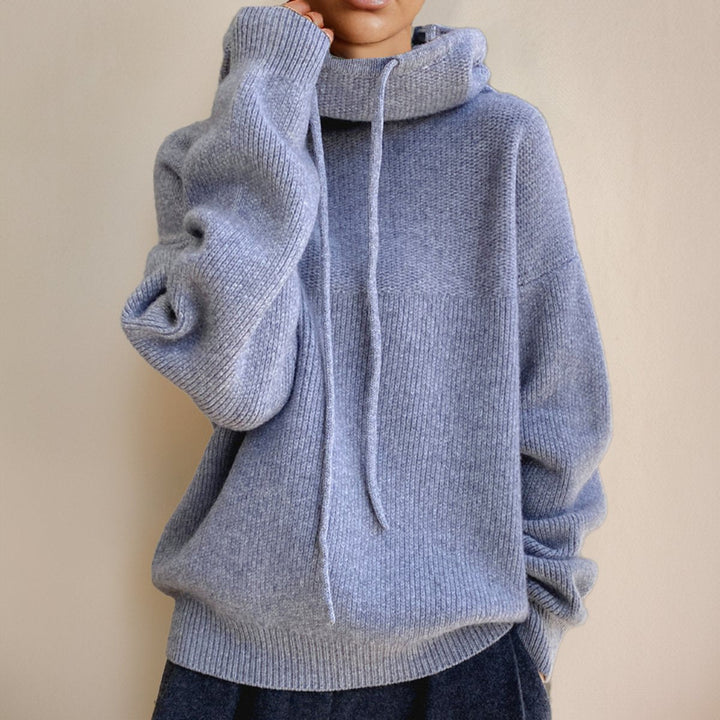 Women's Oversized Hooded Turtleneck Sweater for Casual and Cozy Style 4