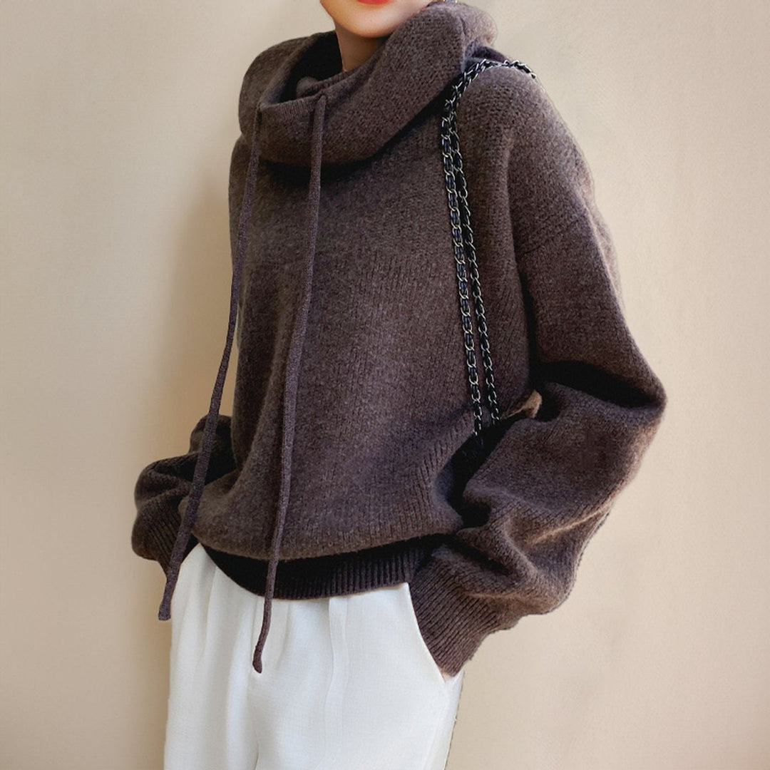 Women's Oversized Hooded Turtleneck Sweater for Casual and Cozy Style 5