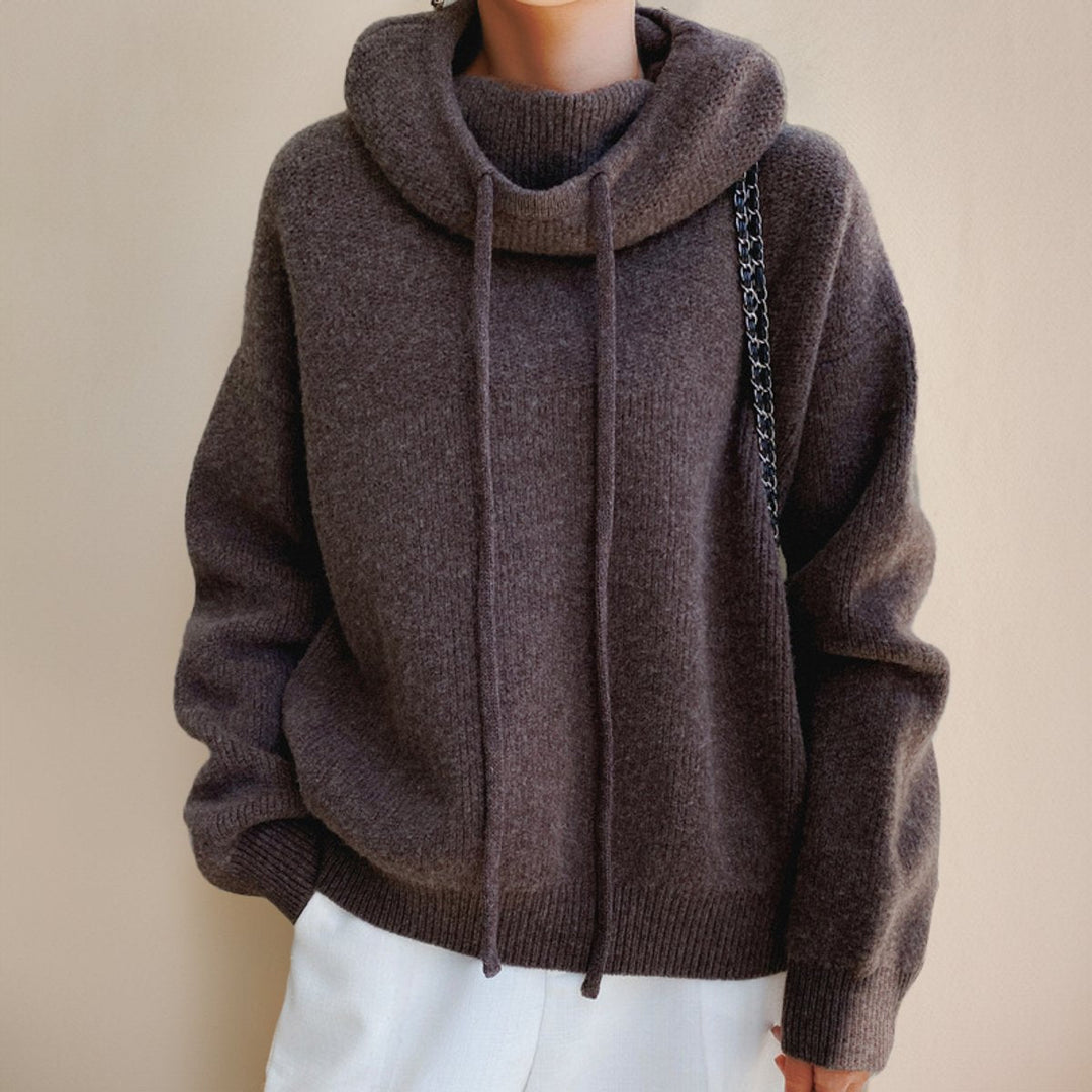 Women's Oversized Hooded Turtleneck Sweater for Casual and Cozy Style 6