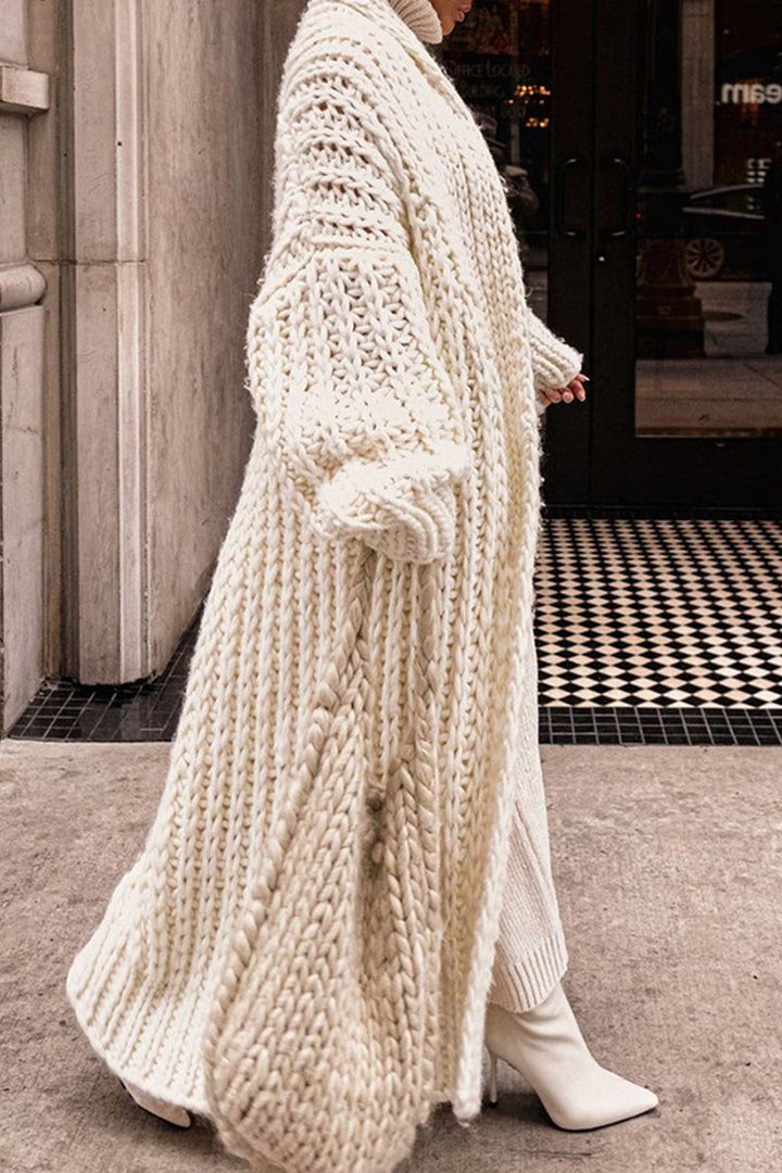 Women’s Oversized Longline Chunky Knit Cardigan Open Front Layering Sweater 4