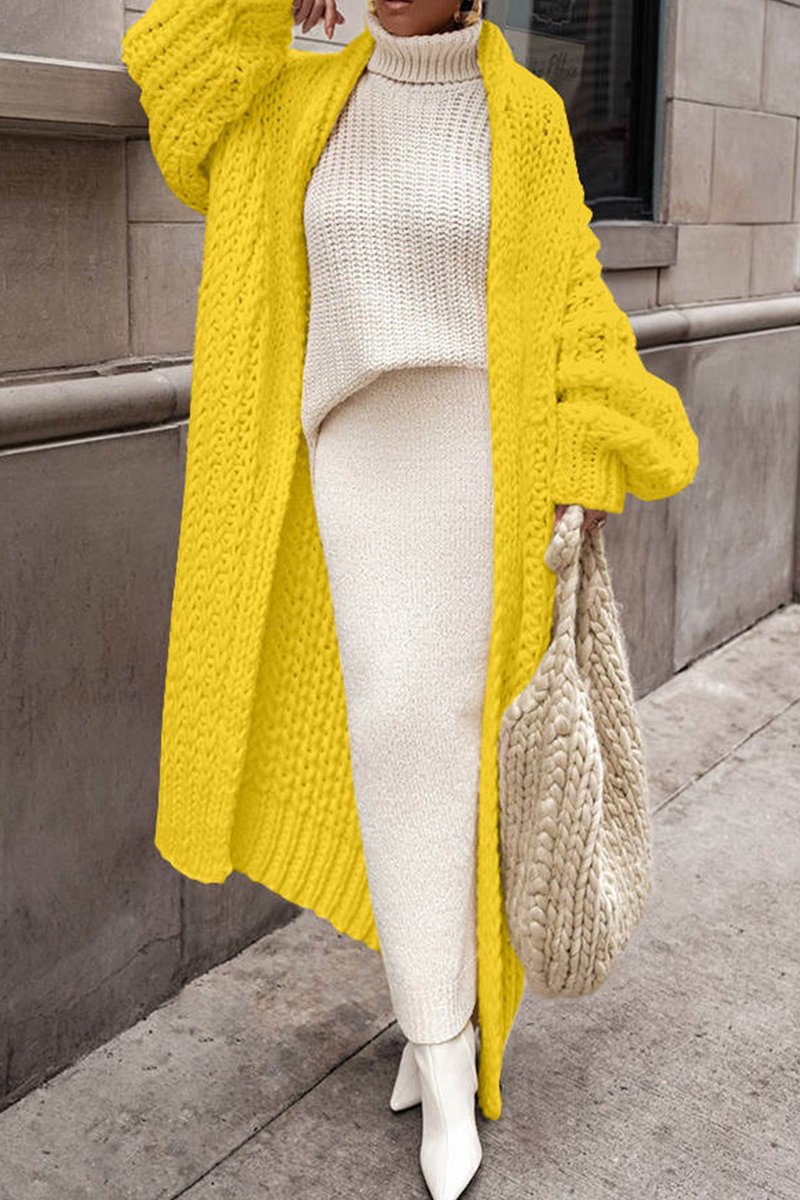 Women’s Oversized Longline Chunky Knit Cardigan Open Front Layering Sweater 7