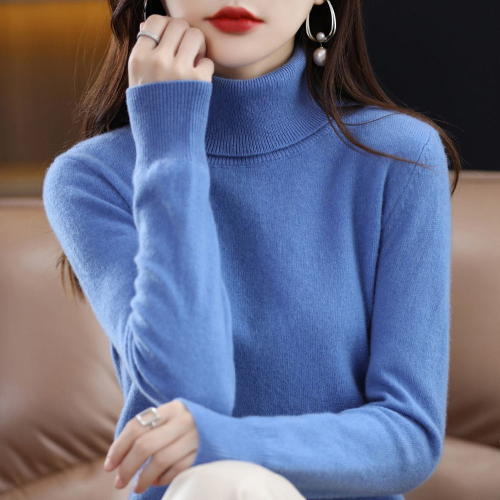 Women's Slim-Fit Turtleneck Jumper Lightweight Warm Layering Top 1