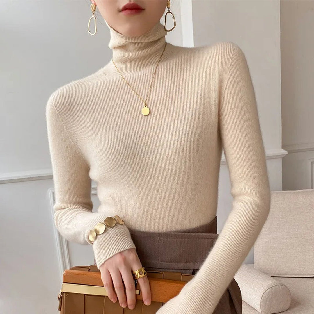 Women's Slim-Fit Turtleneck Sweater Lightweight Warm Jumper 0