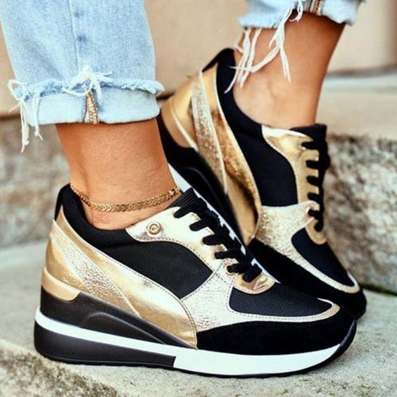 Women's Sneakers with Arch Support - Stylish Wedge Design for Everyday Comfort and Versatility 4