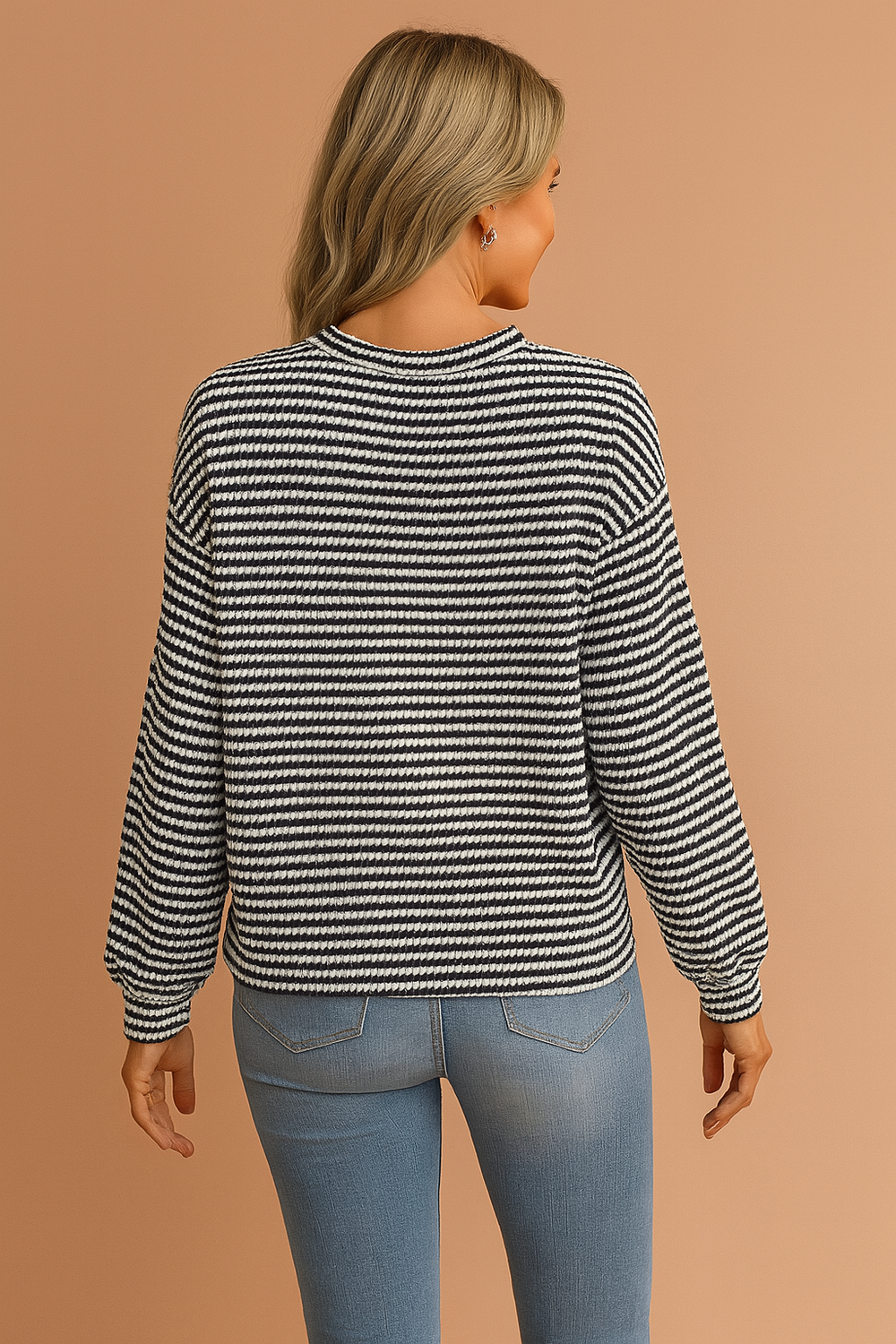 Women's Striped Blouse - Long Sleeve Tops for Casual Elegance and Everyday Style 1