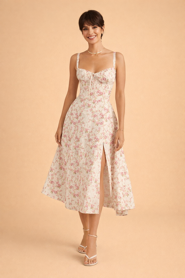 Women's Summer Dress - Elegant Waist Design with Flattering Fit and Sweetheart Neckline 2