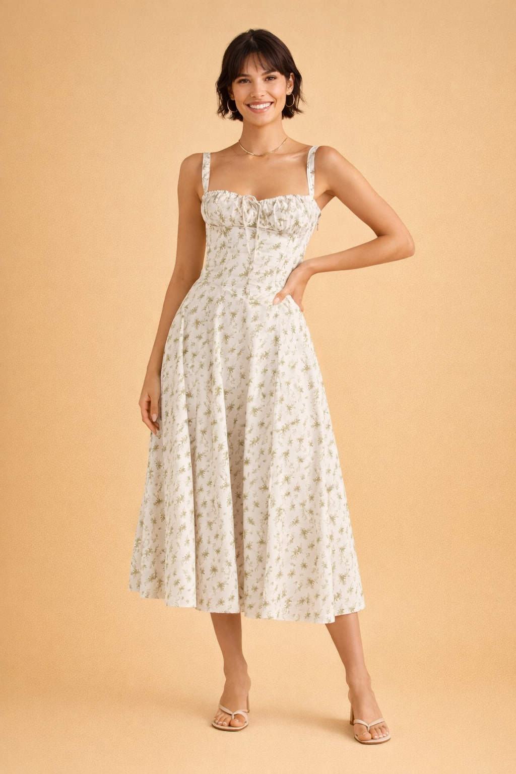 Women's Summer Dress - Elegant Waist Design with Flattering Fit and Sweetheart Neckline 4